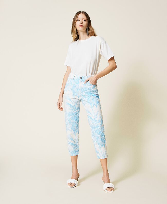 Twinset – Pantalon avec imprimé floral toile de Jouy